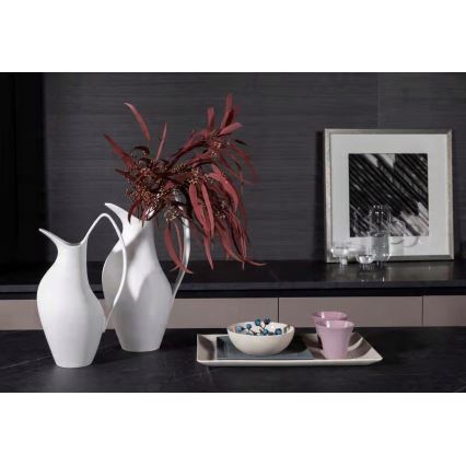 Jarrón de cerámica blanco 33x17x19 cm