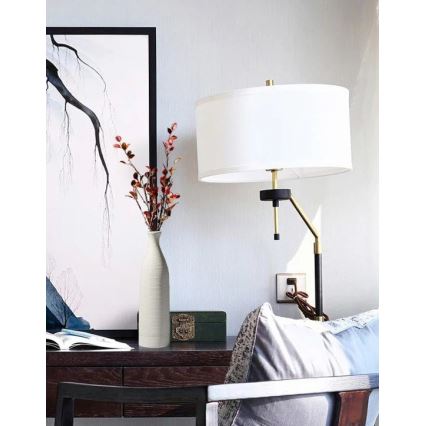 Jarrón de cerámica blanco, 46 cm