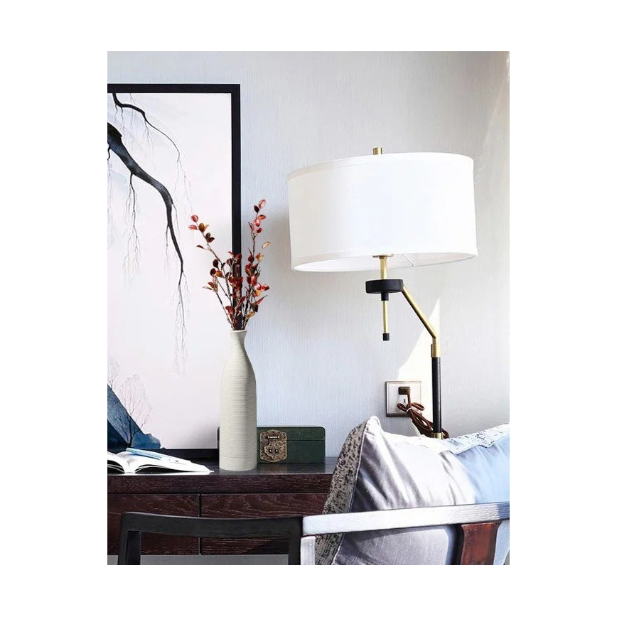 Jarrón de cerámica blanco, 46 cm