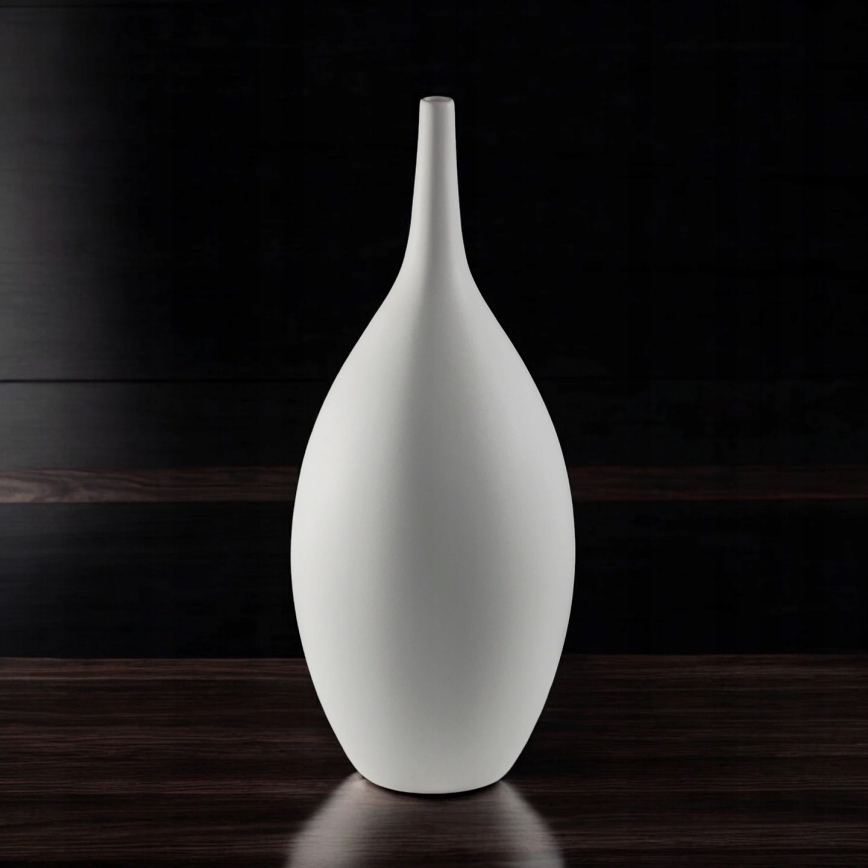 Jarrón de cerámica blanco 47 cm
