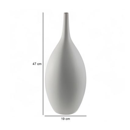 Jarrón de cerámica blanco 47 cm