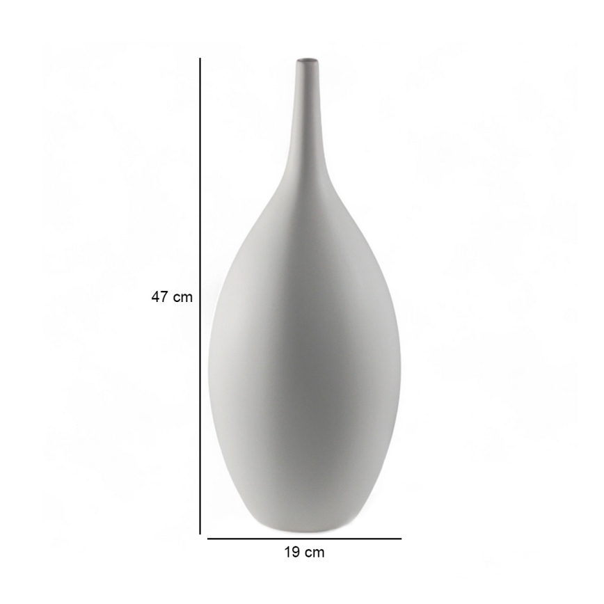 Jarrón de cerámica blanco 47 cm