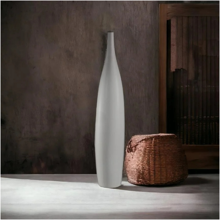 Jarrón de cerámica blanco de 70 cm