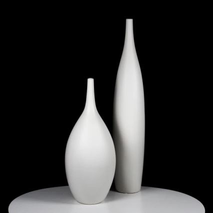 Jarrón de cerámica blanco de 70 cm