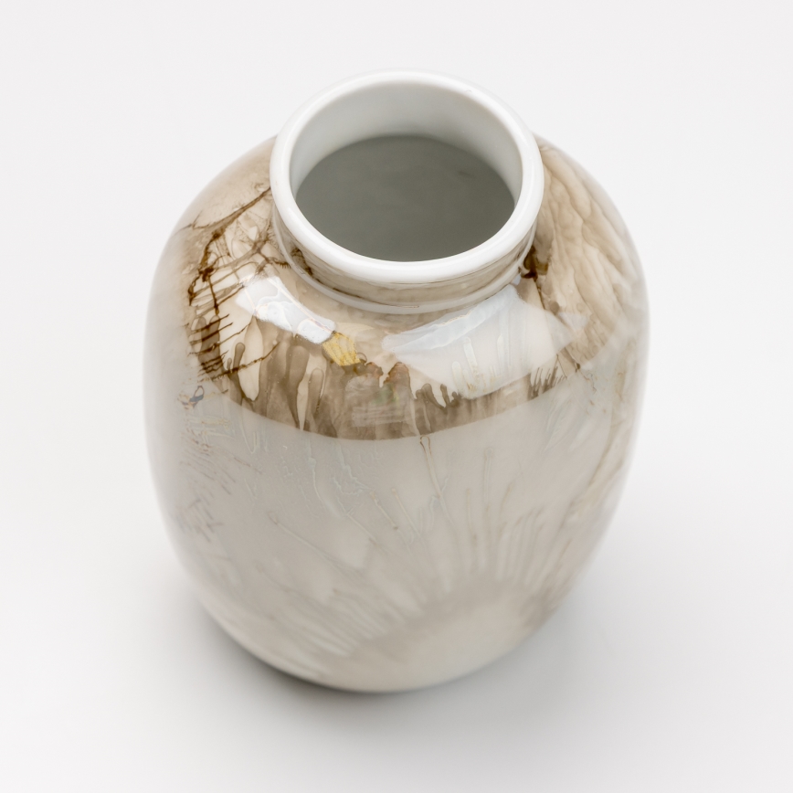 Jarrón de porcelana 12,5x9 cm marrón