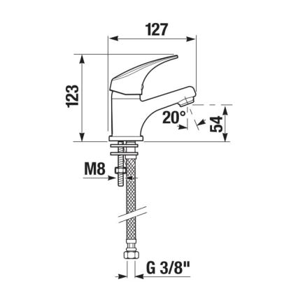 JIKA H3111N10041101 - Grifo de lavabo TALAS 12,3 cm cromo brillante