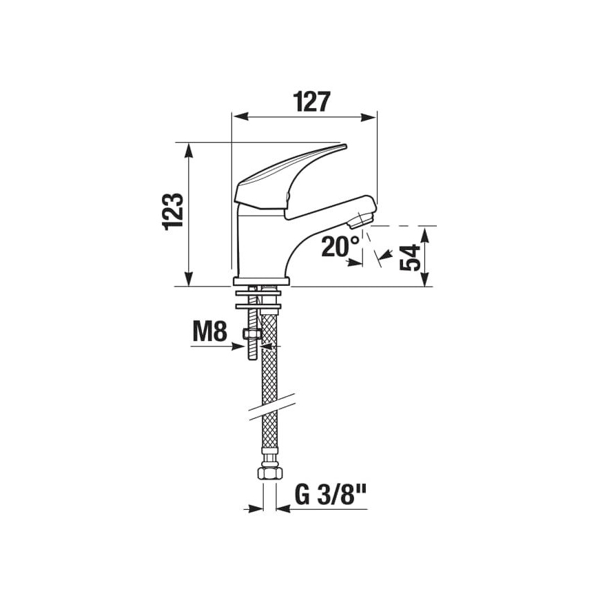 JIKA H3111N10041101 - Grifo de lavabo TALAS 12,3 cm cromo brillante