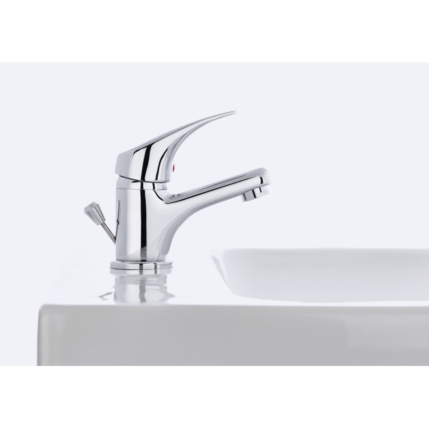 JIKA H3111N10041111 - Grifo de lavabo + desagüe con rebosadero TALAS 12,3 cm cromo brillante