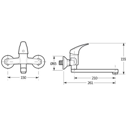 JIKA H3111N70042301 - Grifo de lavabo TALAS 15,5 cm cromo brillante