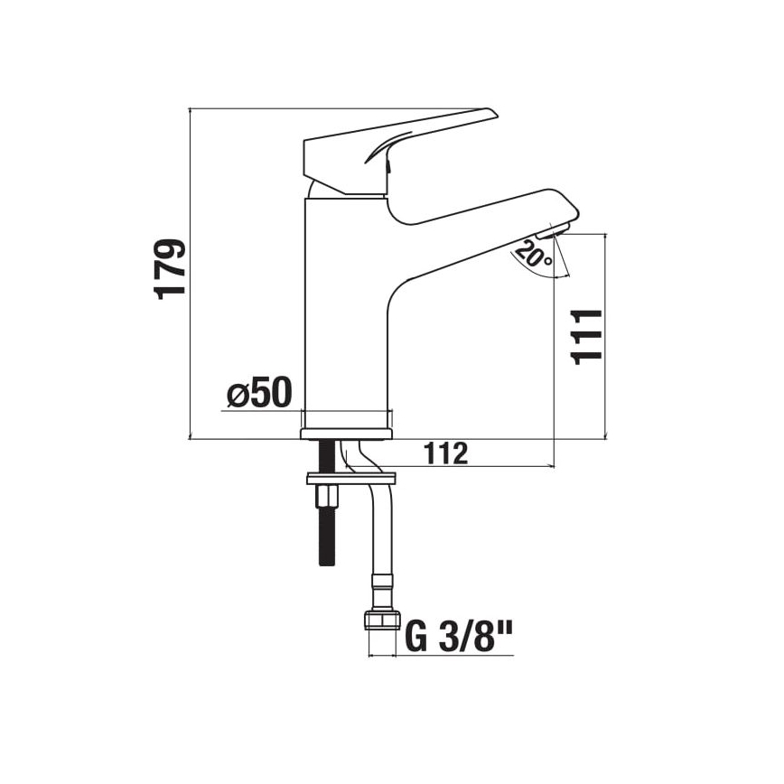 JIKA H3111W10041101 - Grifo de lavabo CUBE 17,9 cm cromo brillante