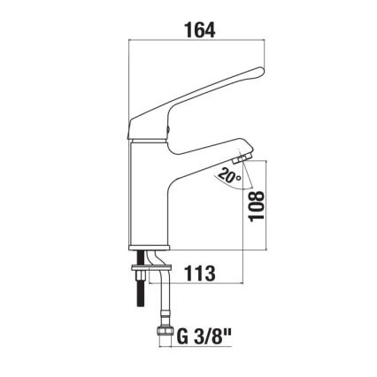 JIKA H3111W10045101 - Grifo de lavabo con palanca médica CUBE 16,4 cm cromo brillante