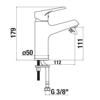 JIKA H3111W10049101 - Grifo de lavabo CUBE 17,9 cm Cold Start/cromo brillante