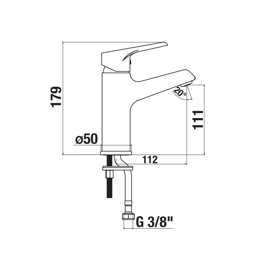 JIKA H3111W10049101 - Grifo de lavabo CUBE 17,9 cm Cold Start/cromo brillante