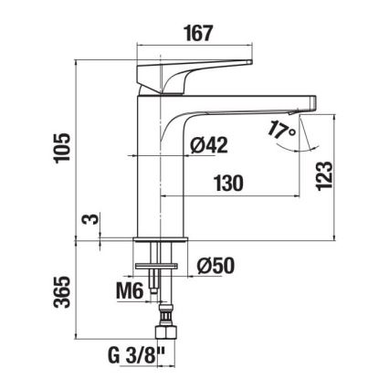 JIKA H3111X10041101 - Grifo para lavabo CUBITO 10,5 cm cromo brillante