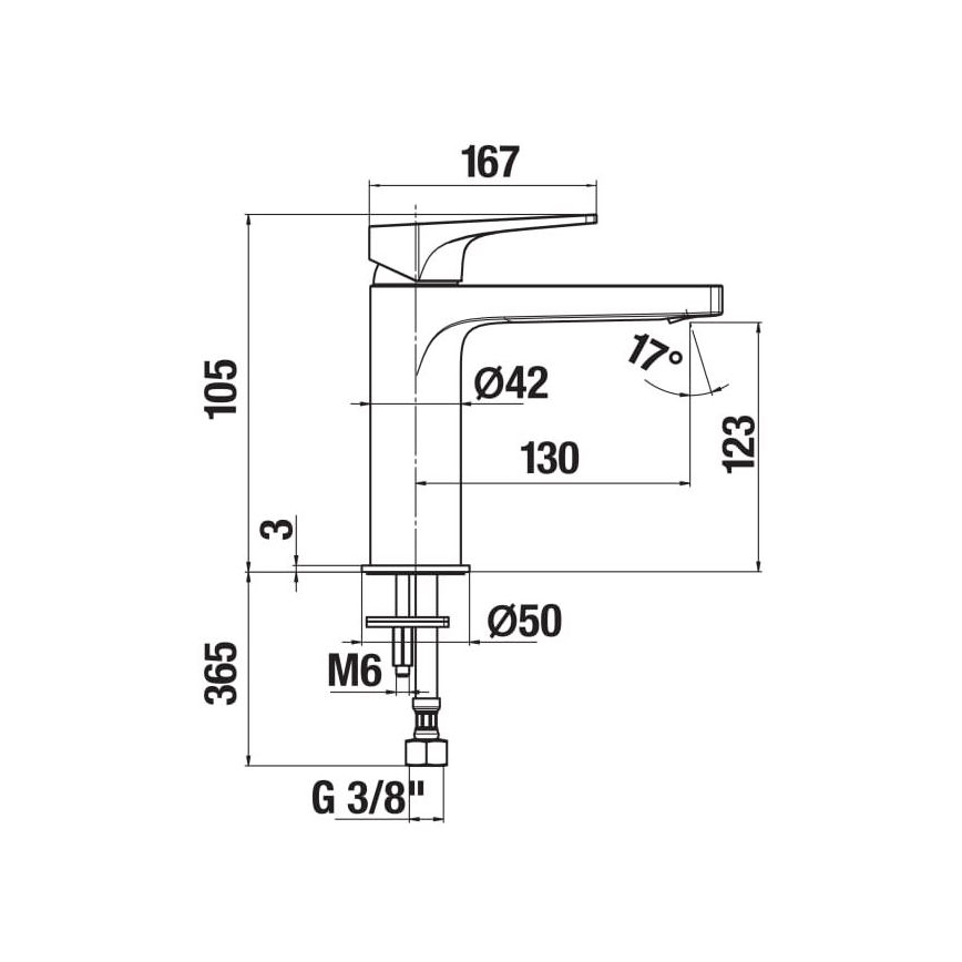 JIKA H3111X10041101 - Grifo para lavabo CUBITO 10,5 cm cromo brillante