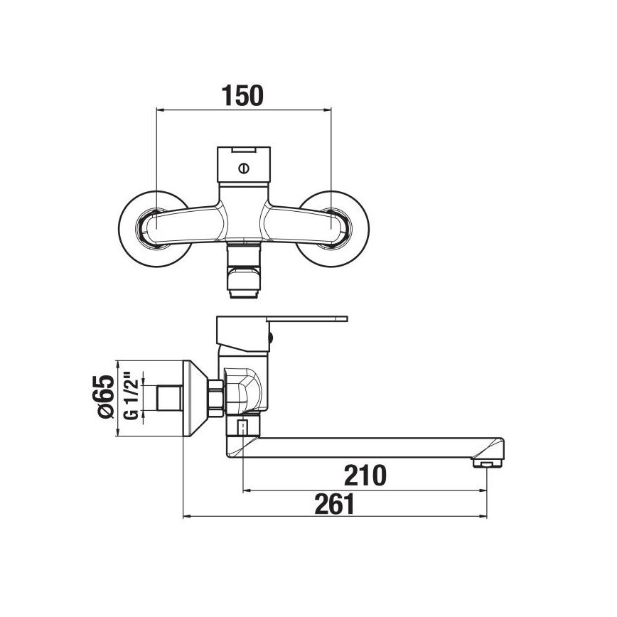 JIKA H3111Z70042301 - Grifo de lavabo LYRA 15x26,1 cm cromo brillante