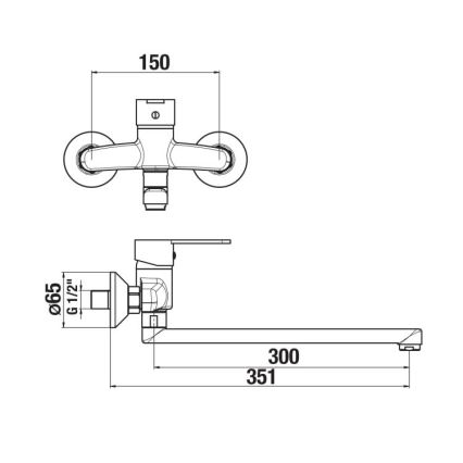 JIKA H3111Z70042401 - Grifo de lavabo LYRA 15x35,1 cm cromo brillante