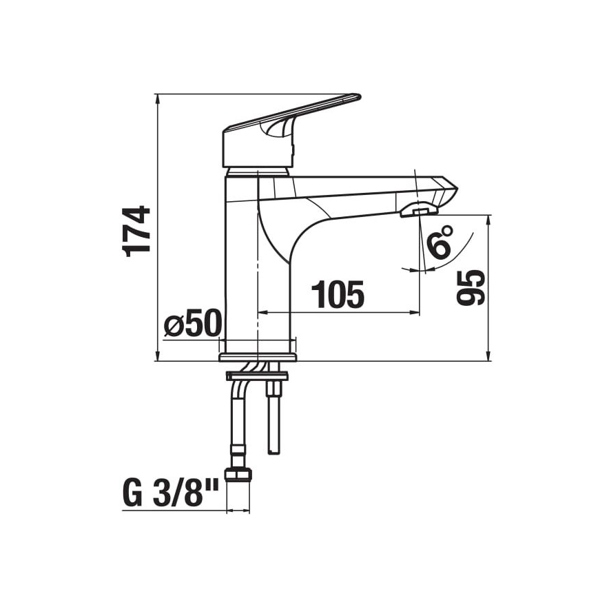 JIKA H3112E10041101 - Grifo de lavabo TALAS 17,4 cm cromo brillante