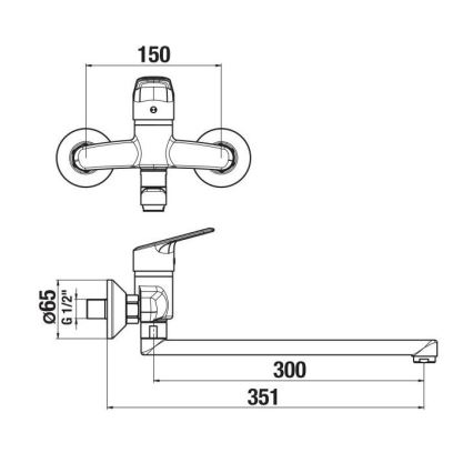 JIKA H3112E70042401 - Grifo de lavabo TALAS 15x35,1 cm cromo brillante