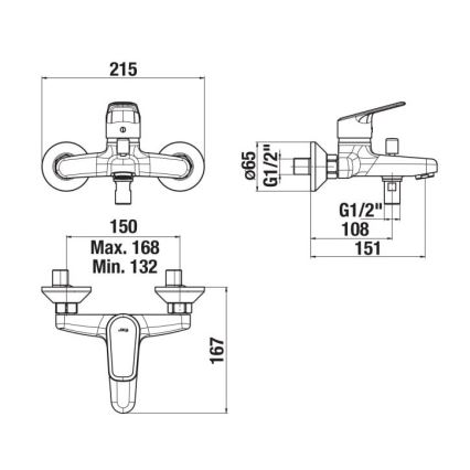 JIKA H3212E70044001 - Grifo de bañera TALAS cromo brillante