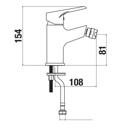 JIKA H3411W10041101 - Grifo de bidé CUBE 15,4 cm cromo brillante
