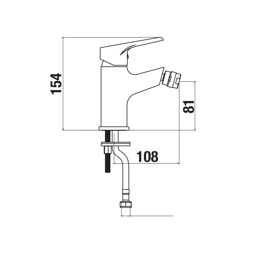 JIKA H3411W10041101 - Grifo de bidé CUBE 15,4 cm cromo brillante