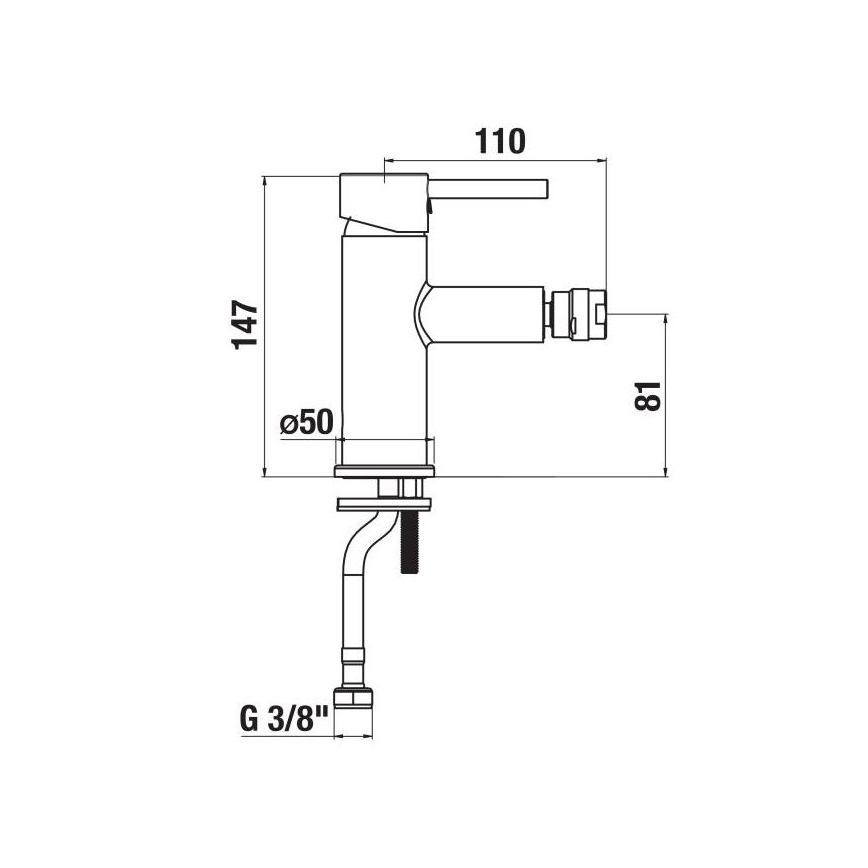 JIKA H3412F17161101 - Grifo para bidé MIO 14,7 cm negro mate