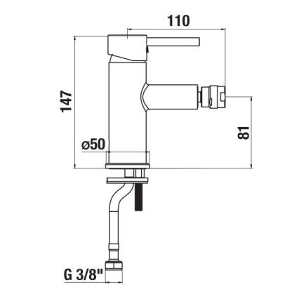 JIKA H3412F17161101 - Grifo de bidé MIO 14,7 cm mate negro