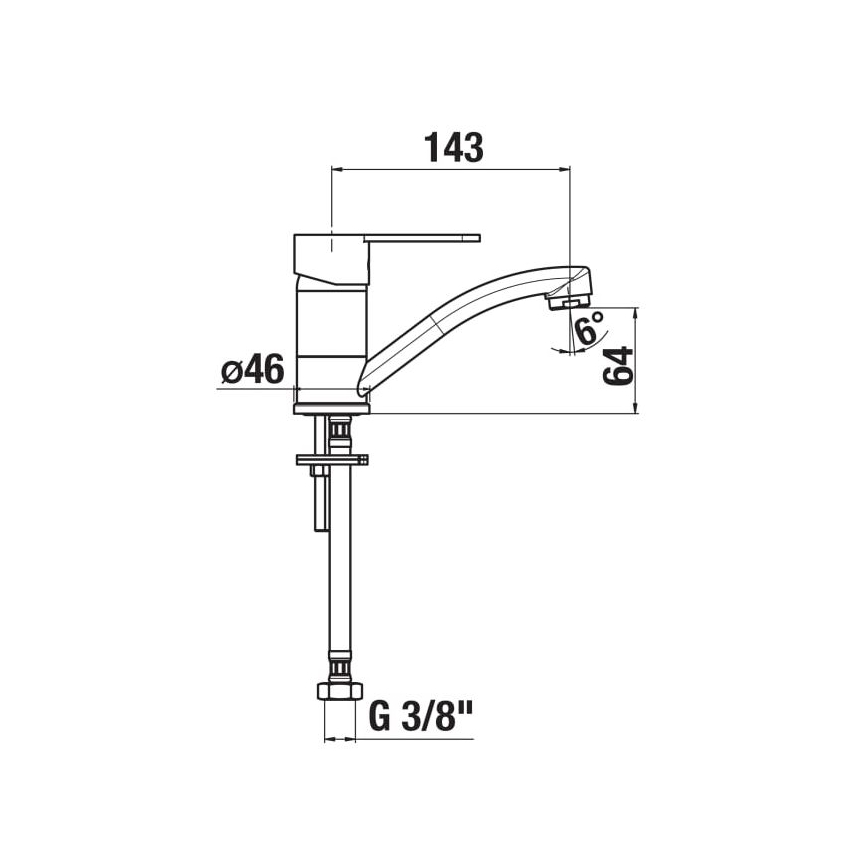 JIKA H3511Z10042201 - Grifo de fregadero LYRA 14,3 cm cromo brillante