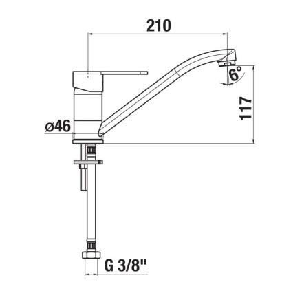 JIKA H3511Z10042301 - Grifo de fregadero LYRA 21 cm cromo brillante