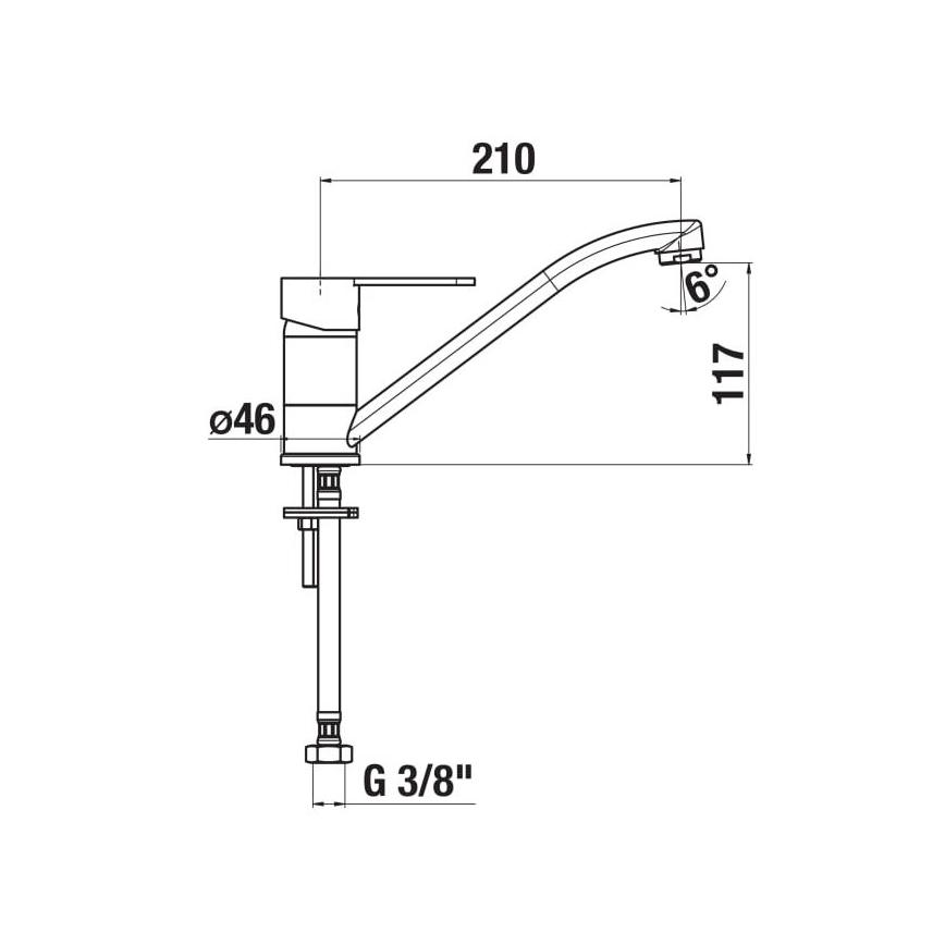 JIKA H3511Z10042301 - Grifo de fregadero LYRA 21 cm cromo brillante