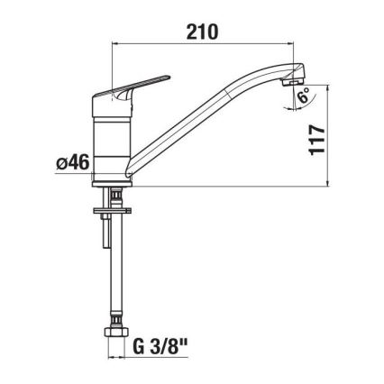 JIKA H3512E10042301 - Grifo de fregadero LYRA 21 cm cromo brillante