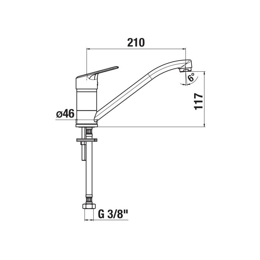 JIKA H3512E10042301 - Grifo de fregadero LYRA 21 cm cromo brillante
