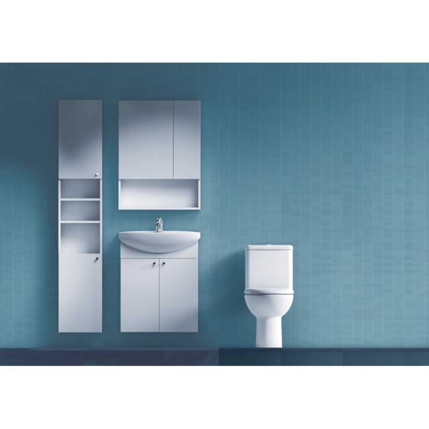 JIKA H4532410383041 - Armario con espejo con estante LYRA 80x60 cm blanco