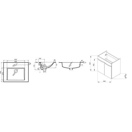 JIKA H4536011763001 - Mueble de baño con un lavabo CUBE 60,7x65 cm blanco