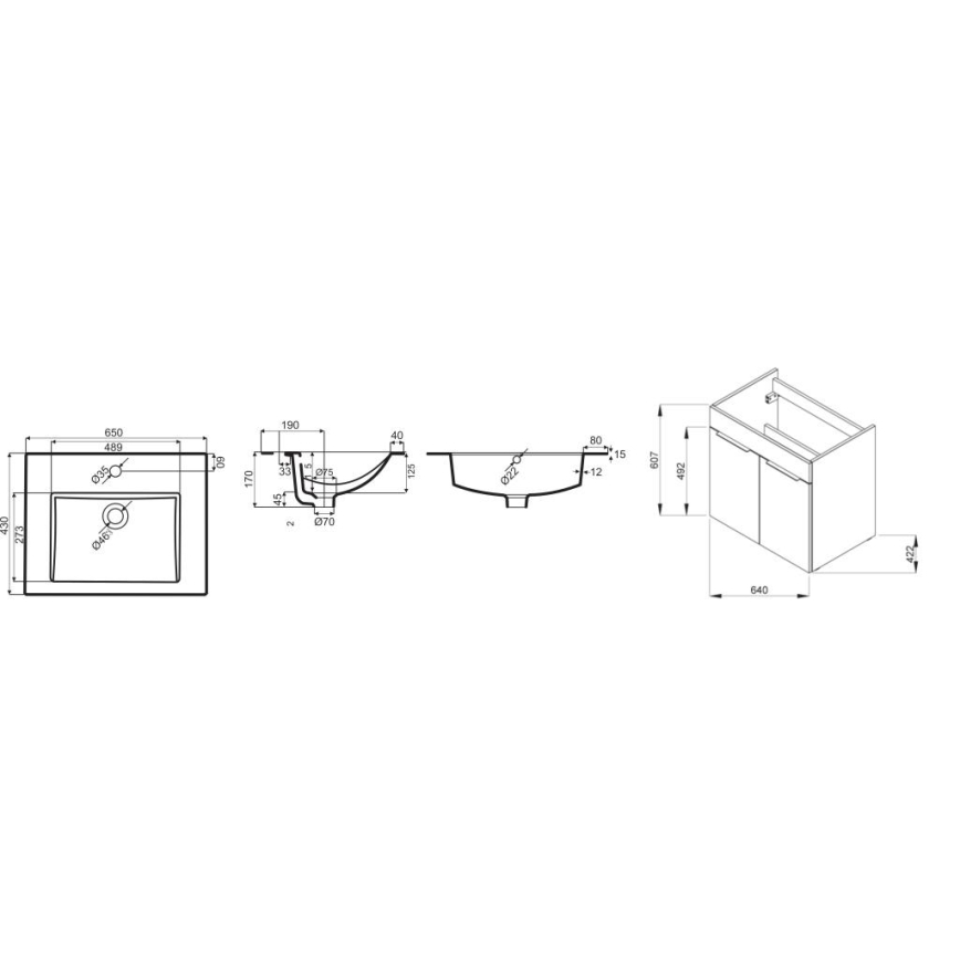JIKA H4536011763001 - Mueble de baño con un lavabo CUBE 60,7x65 cm blanco