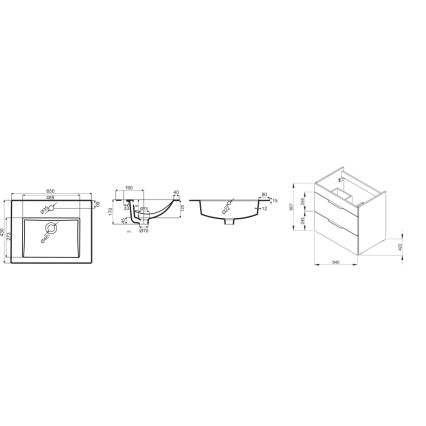 JIKA H4536021763001 - Mueble de baño con un lavabo CUBE 60,7x65 cm blanco