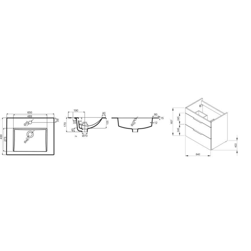 JIKA H4536021763001 - Mueble de baño con un lavabo CUBE 60,7x65 cm blanco