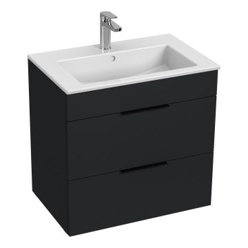 JIKA H4536021763521 - Mueble de baño con un lavabo CUBE 60,7x65 cm negro