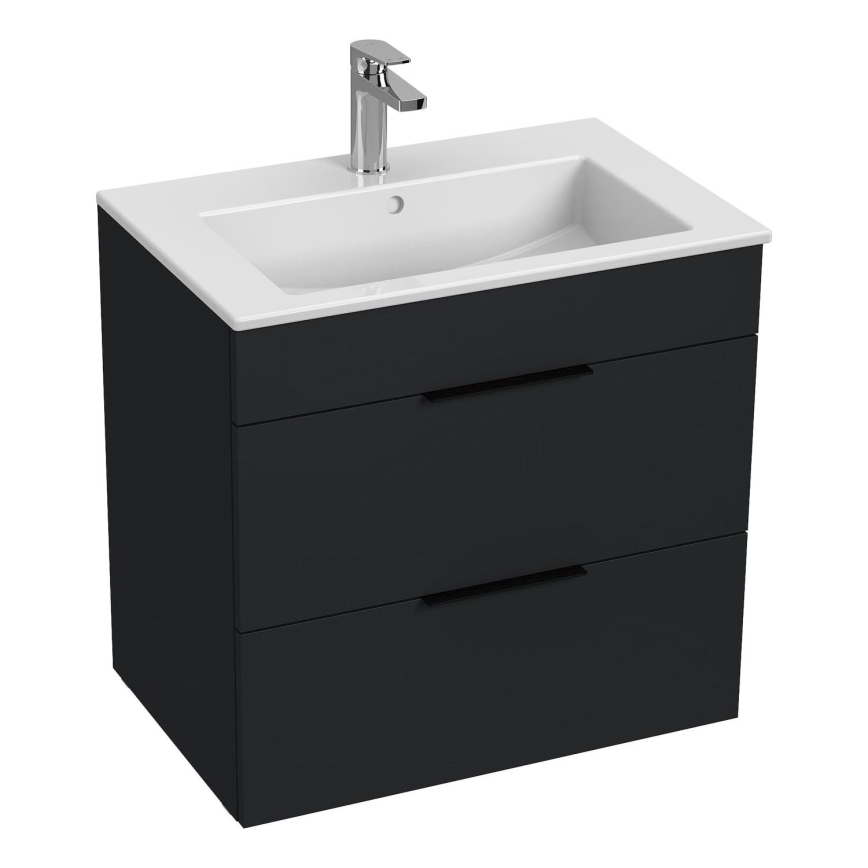 JIKA H4536021763521 - Mueble de baño con un lavabo CUBE 60,7x65 cm negro
