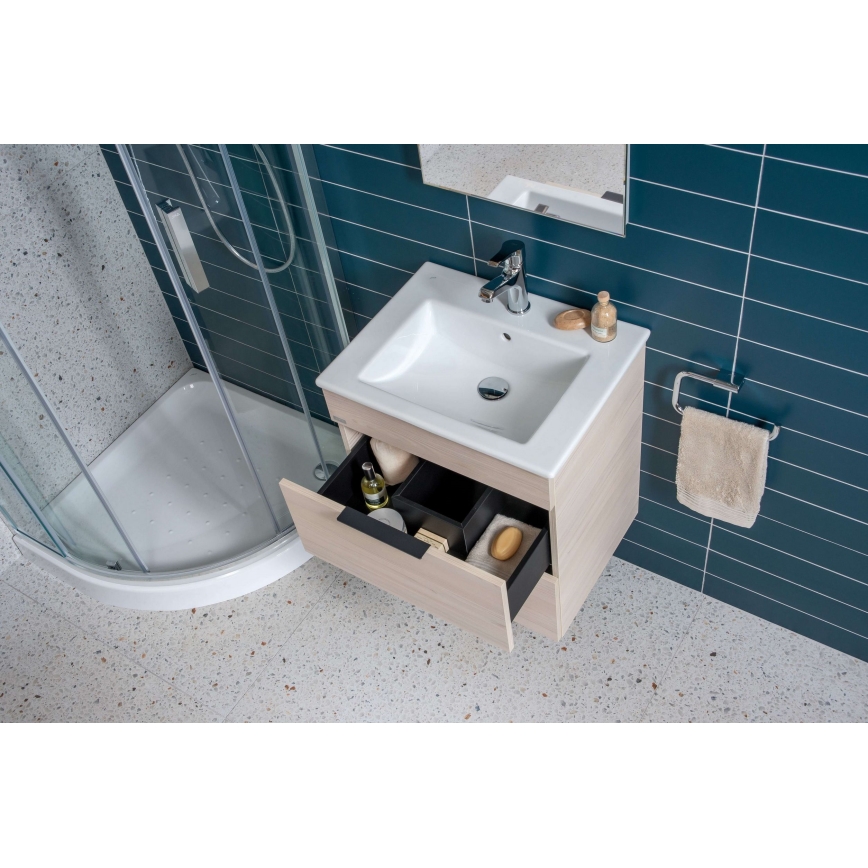 JIKA H4536021765141 - Mueble de baño con un lavabo CUBE 60,7x65 cm ceniza