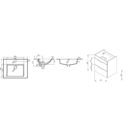 JIKA H4536111763001 - Mueble de baño con un lavabo CUBE 60,7x55 cm blanco
