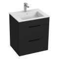 JIKA H4536121763521 - Mueble de baño con un lavabo CUBE 60,7x55 cm negro