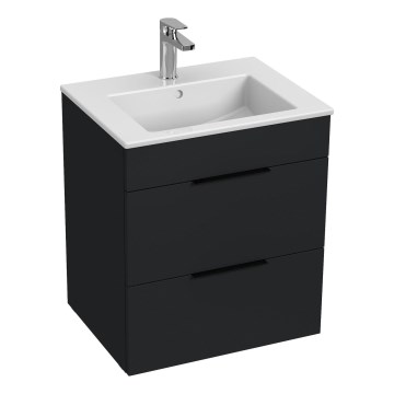 JIKA H4536121763521 - Mueble de baño con un lavabo CUBE 60,7x55 cm negro