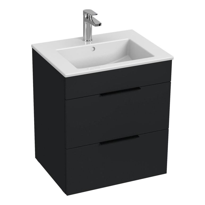 JIKA H4536121763521 - Mueble de baño con un lavabo CUBE 60,7x55 cm negro
