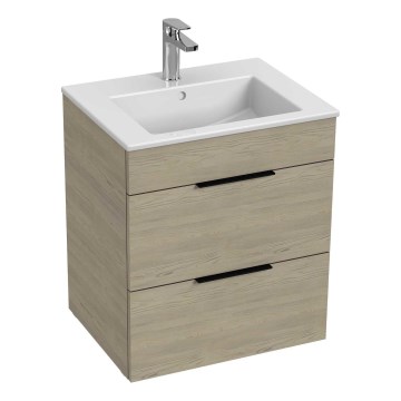JIKA H4536121765141 - Mueble de baño con un lavabo CUBE 60,7x55 cm ceniza