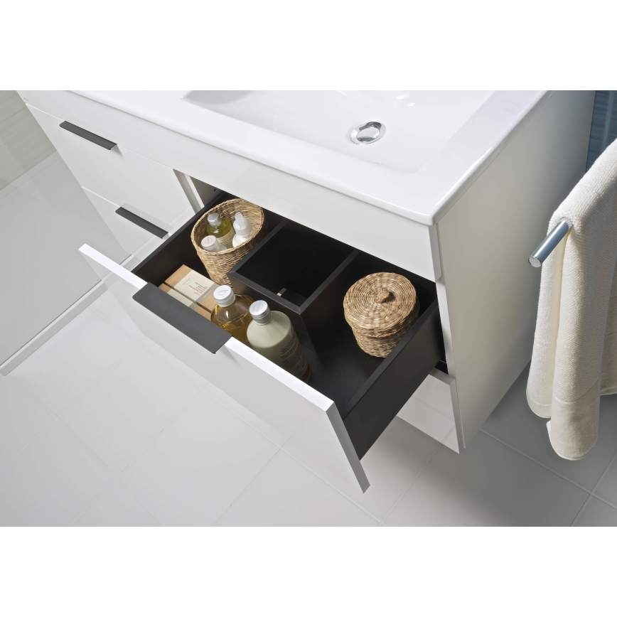 JIKA H4537621763001 - Mueble de baño con lavabo CUBE de 80 cm blanco