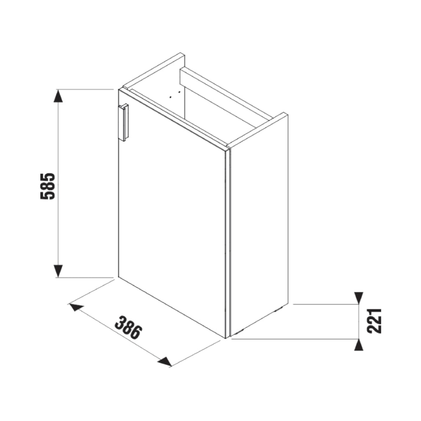 JIKA H45J5111753001 - Mueble de baño con un lavabo PETIT 58,5x38,6 cm blanco