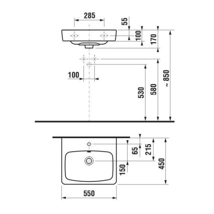 JIKA H8103810001041 - Lavabo suspendido LYRA 55x45 cm cerámica/blanco