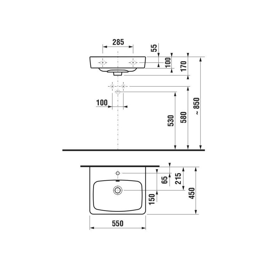 JIKA H8103810001041 - Lavabo suspendido LYRA 55x45 cm cerámica/blanco